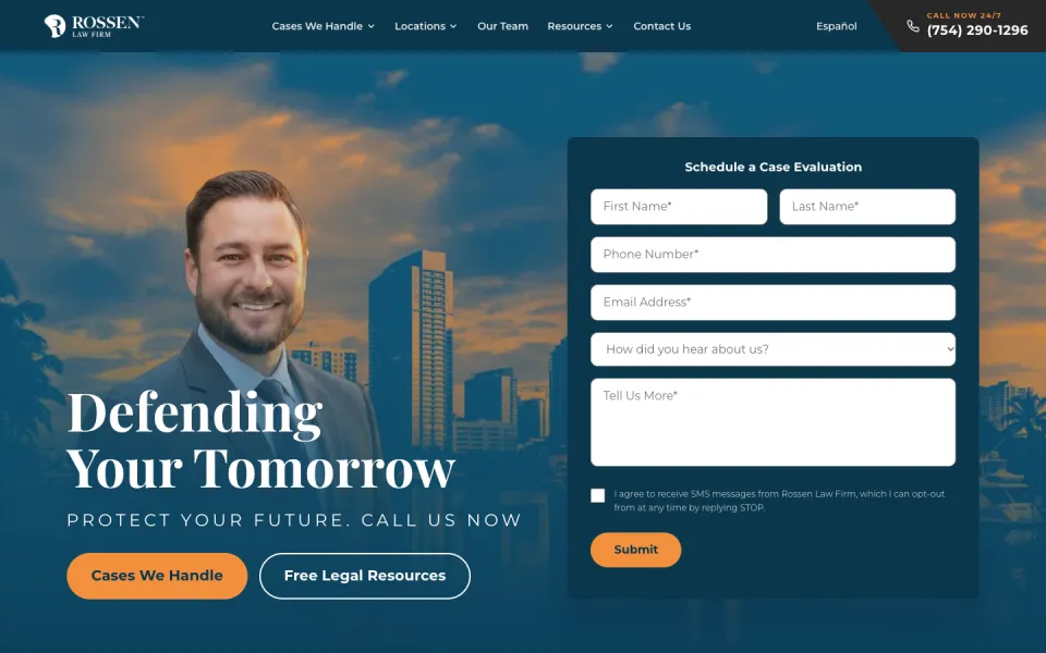 Rossen Law Firm homepage